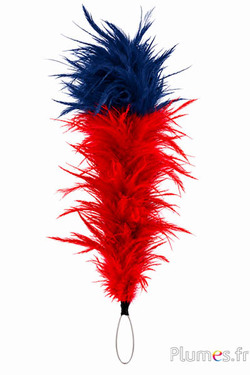 Pluim haan met ring - hoogte 40 cm - rood-nachtblauw